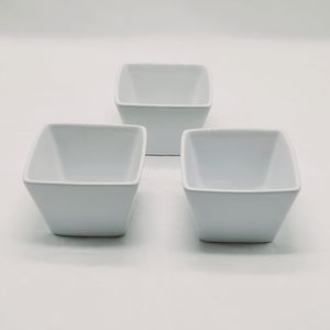 Cuisine & Company Condiment Server Bowls  White 3 Piece Square Deep